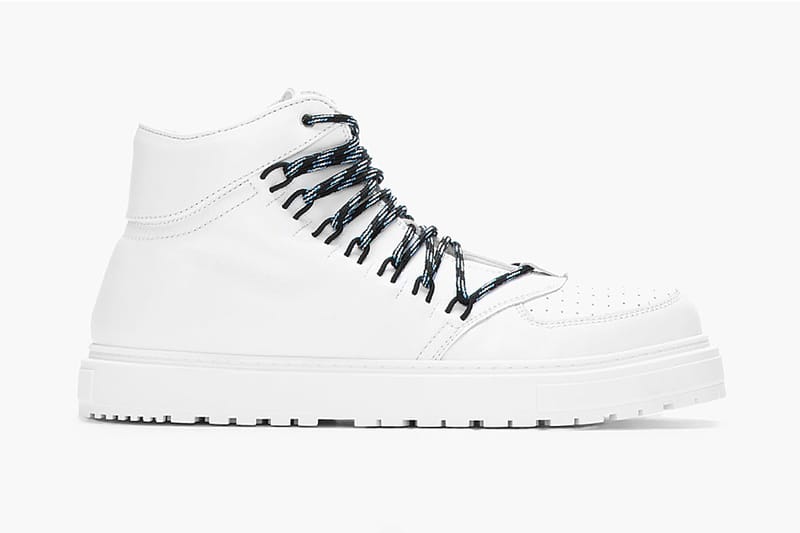 KRISVANASSCHE White Leather Elastic-Eyelet Sneakers