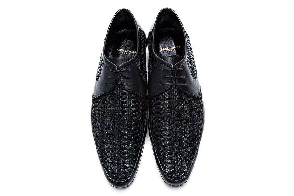 Saint Laurent Black Leather Braided Derby Spring/Summer 2013 EU45/US12 (NEW) SAINT LAURENT - Derby Lino in smooth leather | Leam Roma  main image 3