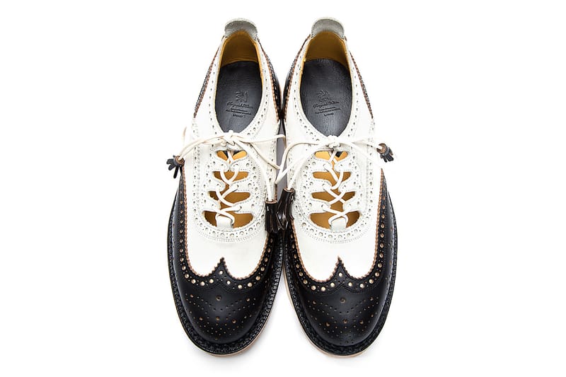 SASQUATCHfabrix. Black and White Ghillie Wingtip Brogues