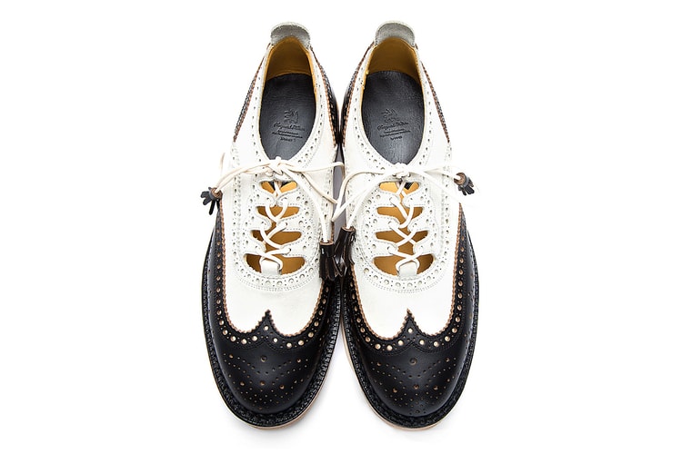 SASQUATCHfabrix. Black and White Ghillie Wingtip Brogues