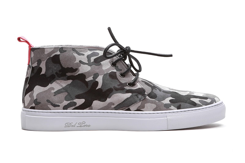 Del Toro Grey Camo Suede Alto Chukka Sneaker 