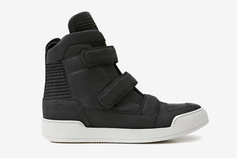 Balmain Black Velcro Tabs Leather High-Top Sneaker | Hypebeast