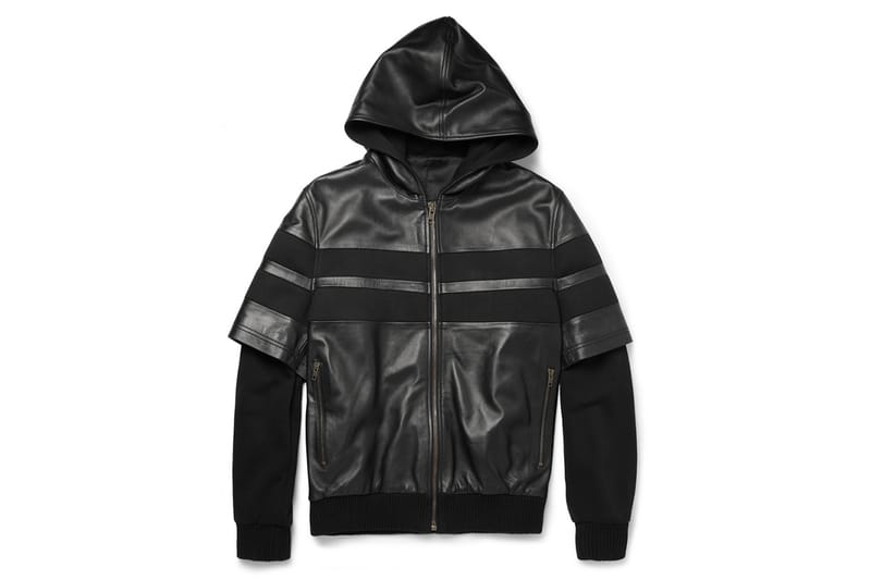 Givenchy 2013 Fall/Winter Double-Sleeved Leather-Stripe Cotton Bomber Jacket