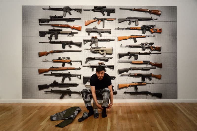 Liu Bolin's Gun Rack Performance @ Eli Klein Fine Art Gallery New York