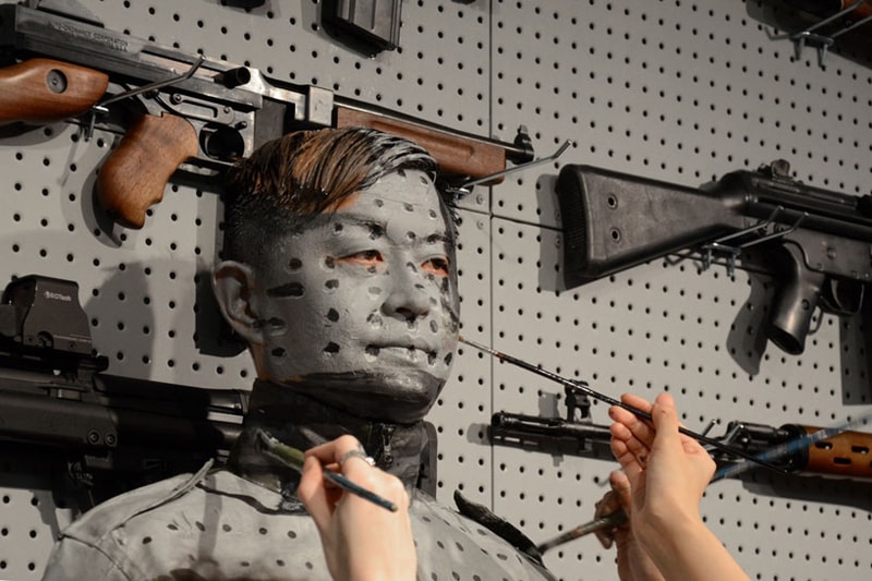 Liu Bolin's Gun Rack Performance @ Eli Klein Fine Art Gallery New York