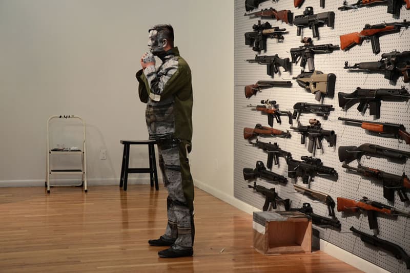 Liu Bolin's Gun Rack Performance @ Eli Klein Fine Art Gallery New York