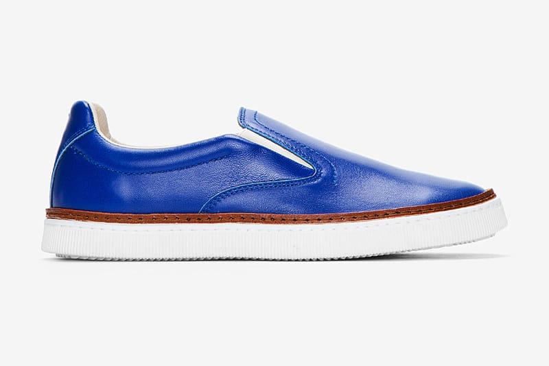 Maison Martin Margiela Royal Blue Buffed Leather Slip-On