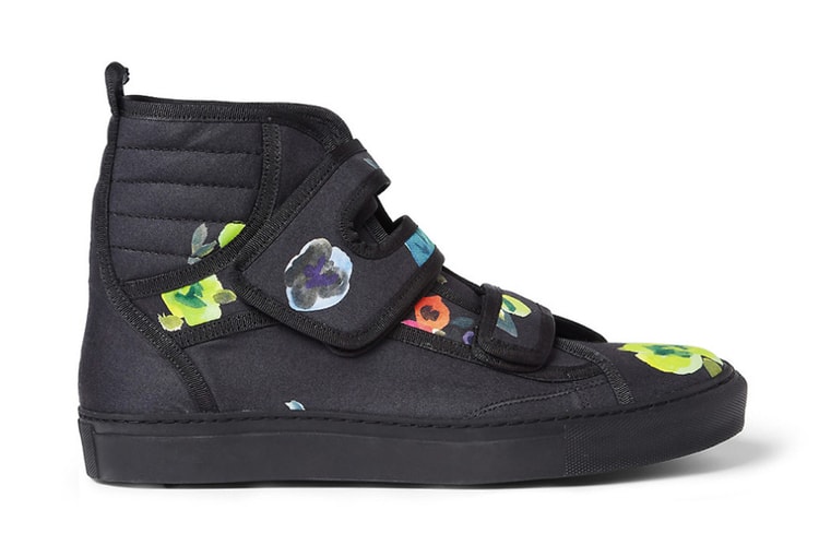 Raf Simons Flower Print High Top Sneakers