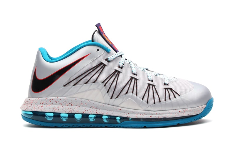 Nike Air Max LeBron X Low Metallic Platinum/Black-Tropical Teal