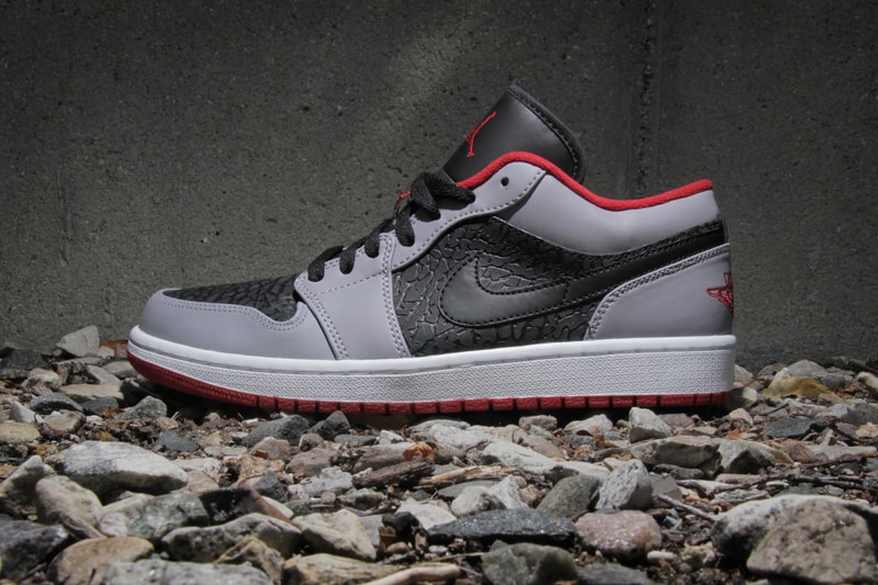 Air Jordan 1 Low Black/Gym Red-Cement Grey