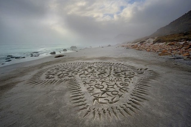 Amazing Beach Calligraphy by Andrew van der Merwe