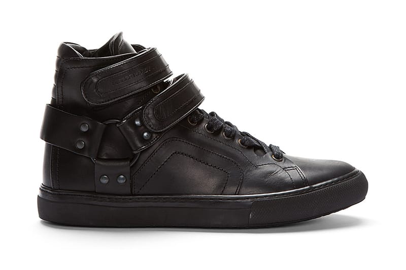 Pierre Hardy Black Leather Multi Strap High-Top Sneakers 