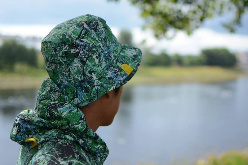 stone roses lemon camo bucket hat