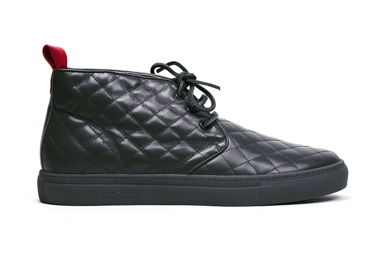 Del Toro Black Quilted Nappa Leather Alto Chukka Sneaker