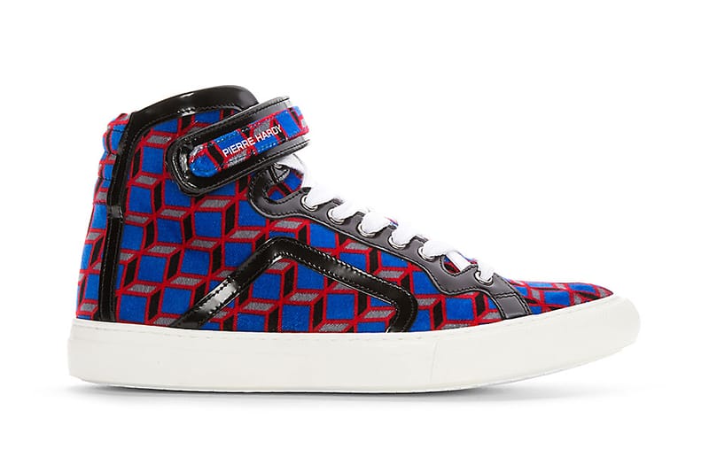 Pierre Hardy Blue Velvet Cube High-Top Sneakers