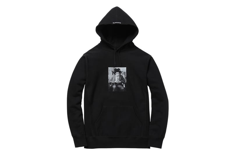 Supreme◇13AW/Basquiat Portrait Hoodie/S/コットン/BLK/プリント  