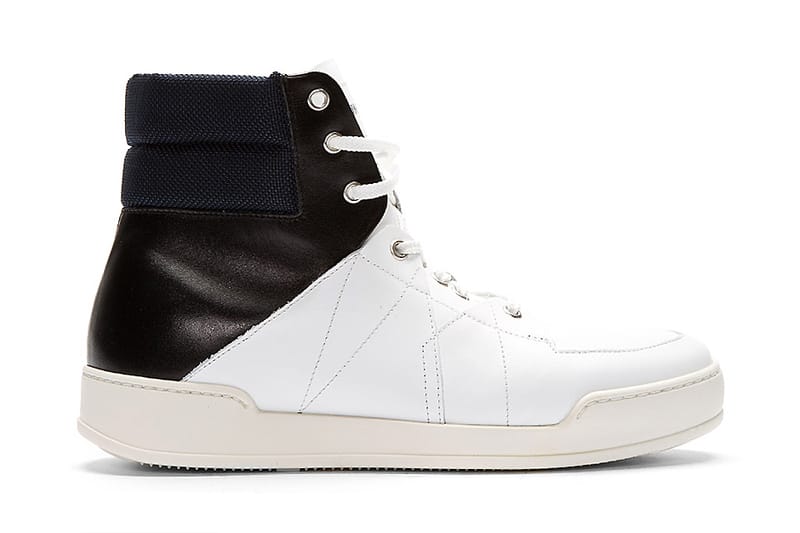 Umit Benan White Tricolor Leather High-Top Sneakers