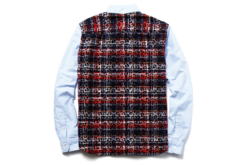 uniform experiment LEOPARD FLANNEL CHECK BACK PANEL OXFORD B.D SHIRT