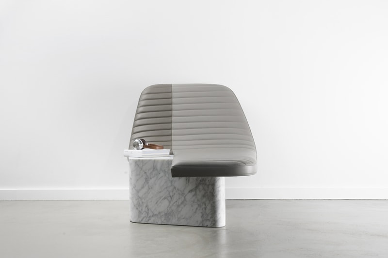 Grégoire de Lafforest Leather & Marble Lounge Chair