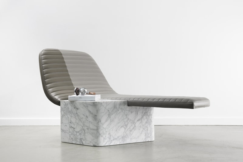 Grégoire de Lafforest Leather & Marble Lounge Chair