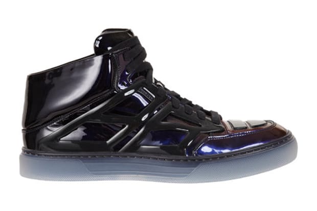 Alejandro Ingelmo Black Patent Ombre Mid-Top "Tron" Sneakers