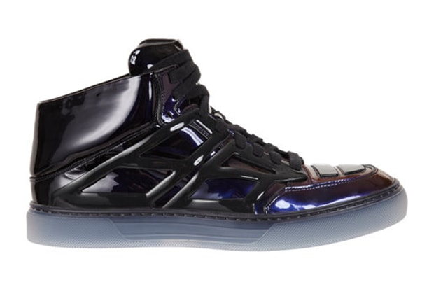 Alejandro Ingelmo Black Patent Ombre Mid-Top "Tron" Sneakers
