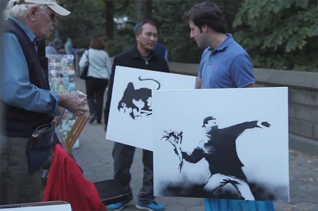 Watch Banksy Sell Art Outside of Central Park for $60 USD