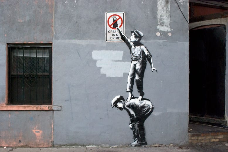 Banksy 'The Street Is In Play' Street Art in New York's Chinatown