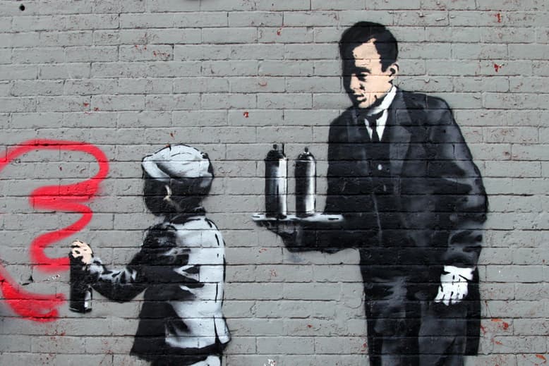 Banksy's 'Ghetto 4 Life' for "Better Out Than In"