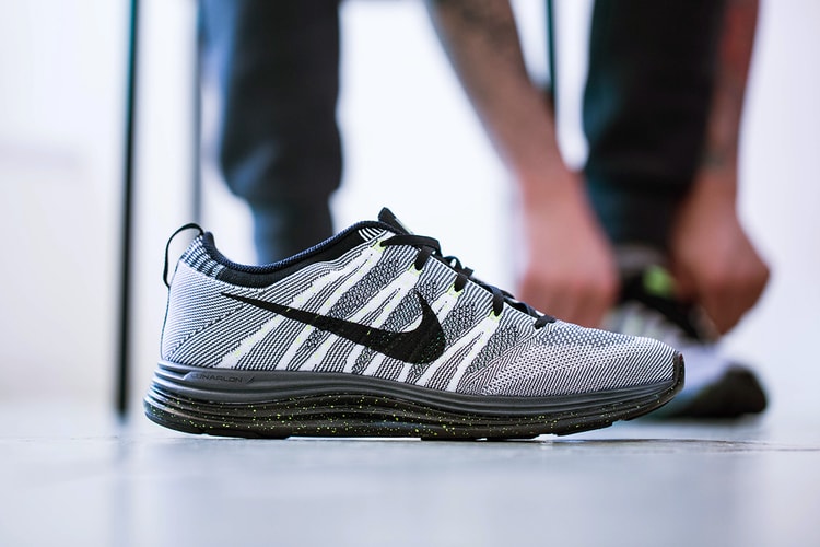 Nike Flyknit Lunar 1+ White/Black-Dark Grey-Volt
