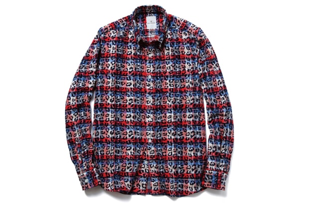 uniform experiment Leopard Over Print Flannel B.D Shirt