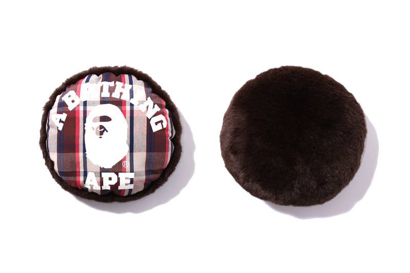 A Bathing Ape BAPE® CHECK FUR CUSHION