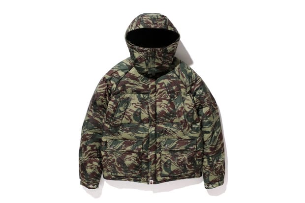 A Bathing Ape Lizard Camo Mountain Down Jacket