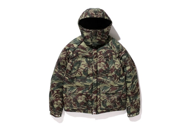 A Bathing Ape Lizard Camo Mountain Down Jacket