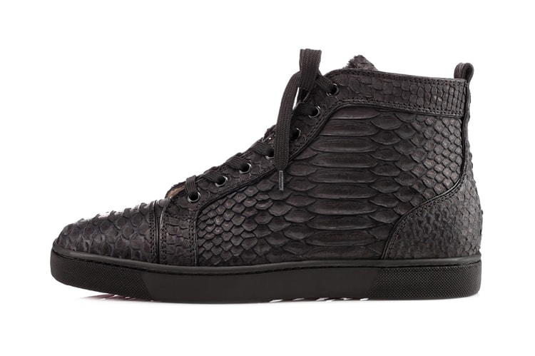 Christian Louboutin Louis Flat Matte Black Python