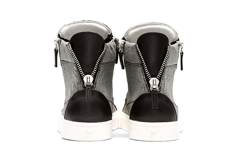 Giuseppe Zanotti Stingray Print High-Top Sneakers Grey Sparkle
