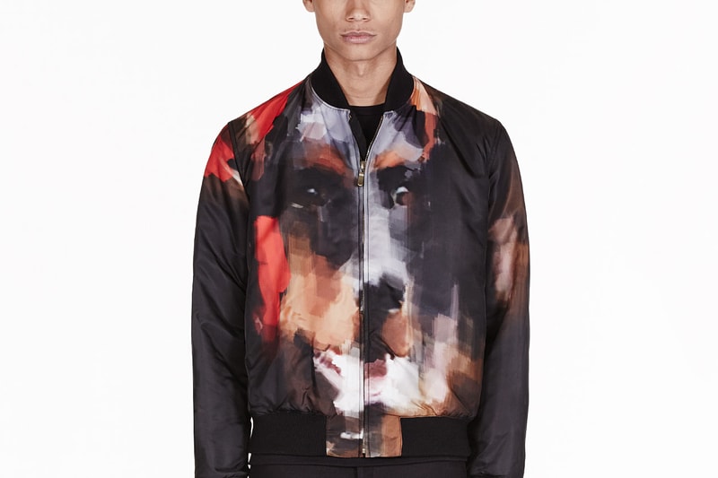 Givenchy Black Digital Doberman Print Bomber Jacket