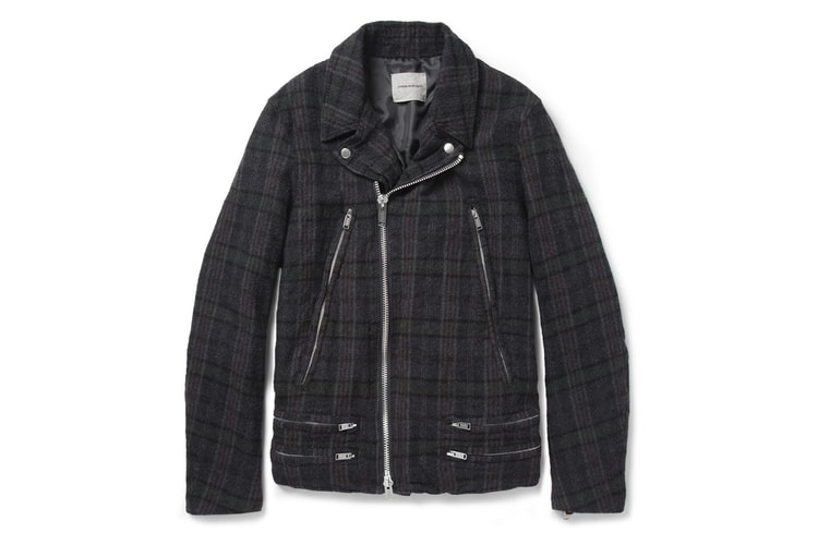 UNDERCOVER Plaid Wool Biker Jacket