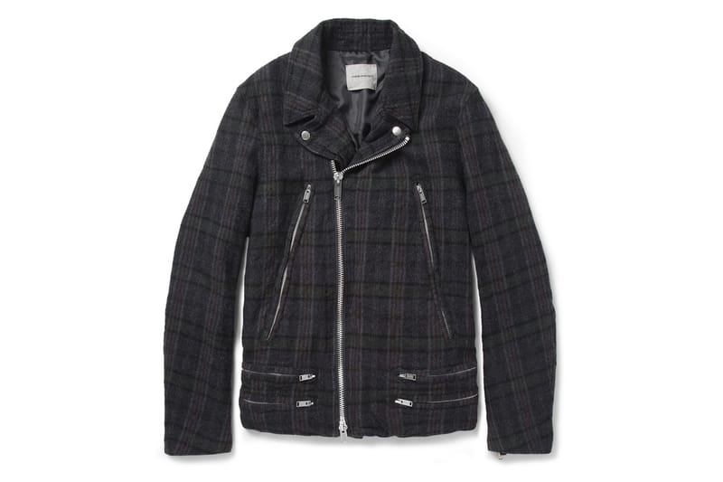 plaid biker jacket