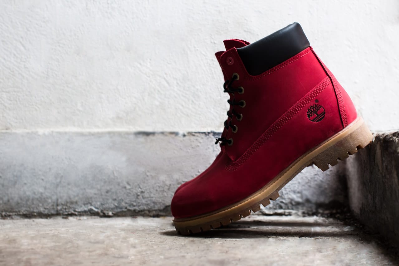 red and blue timberlands