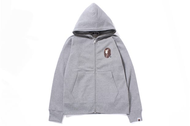 A Bathing Ape Swarovski LARGE HEAD FULL ZIP HOODIE