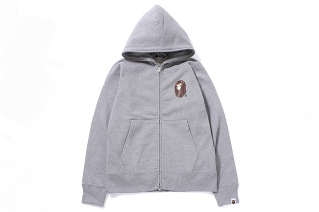 A Bathing Ape Swarovski LARGE HEAD FULL ZIP HOODIE
