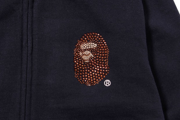 A Bathing Ape Swarovski LARGE HEAD FULL ZIP HOODIE