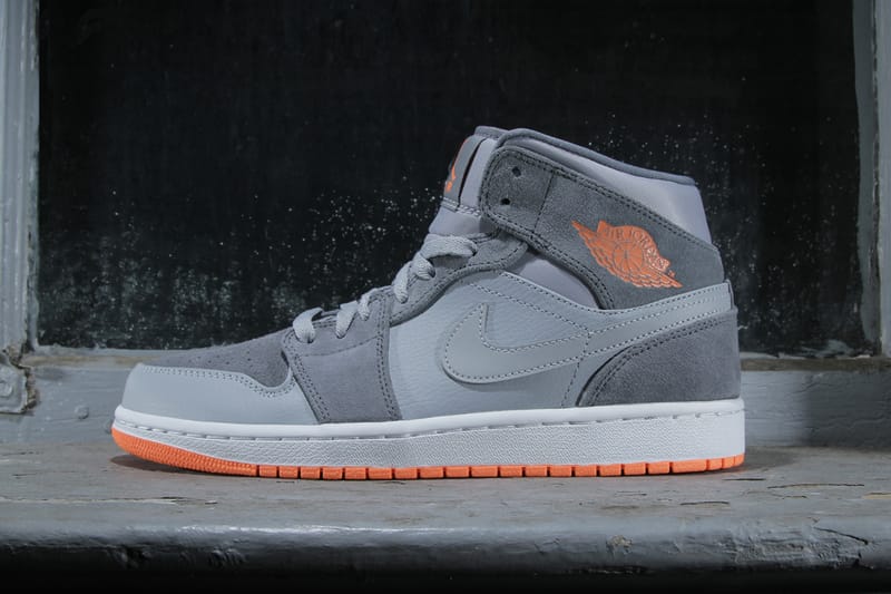 gray and orange jordan 1