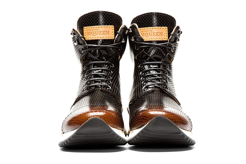 Alexander McQueen Punch-Hole High-Top Sneakers Black