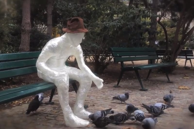 Banksy Feeds the Pigeons on Day 3 of "Back To The Roots"