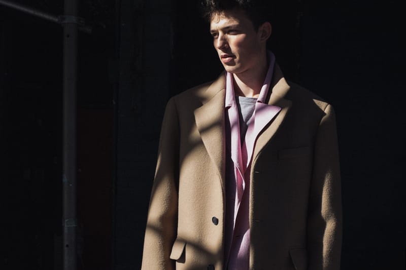 Duckie Brown Camel Overcoat With Pink Tweed