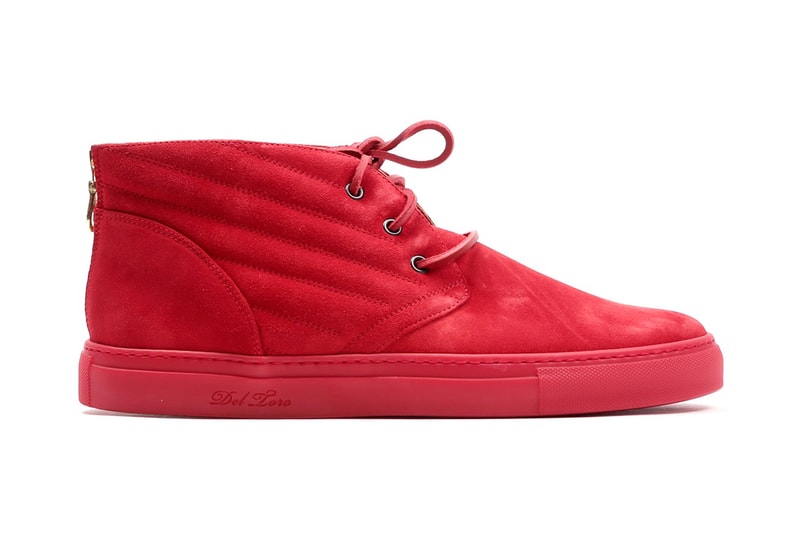Del Toro Red Suede Biker Alto Chukka