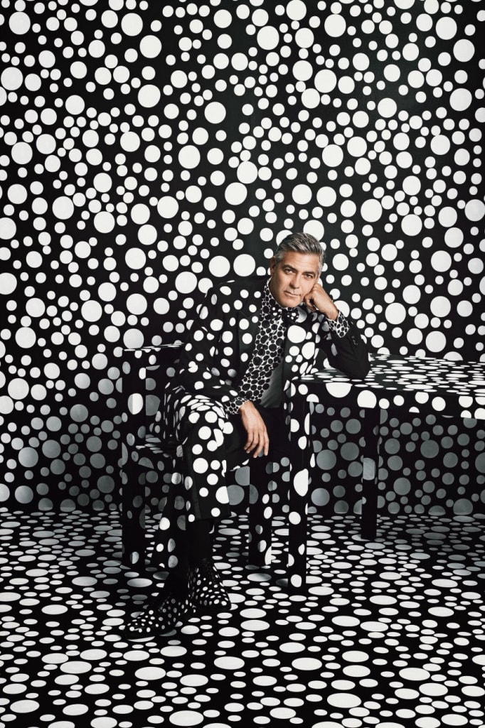 George Clooney by Yayoi Kusama for W Magazine