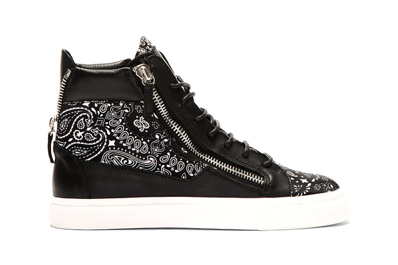 Giuseppe Zanotti Black Paisley High-Top Sneakers